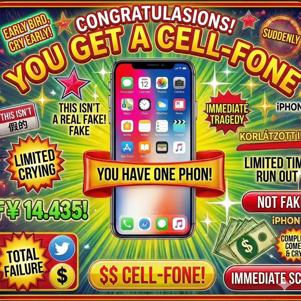 Congratulations! You've wan a phone! Flaim now!